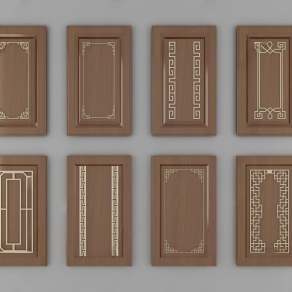 新中式柜门组合3D模型下载